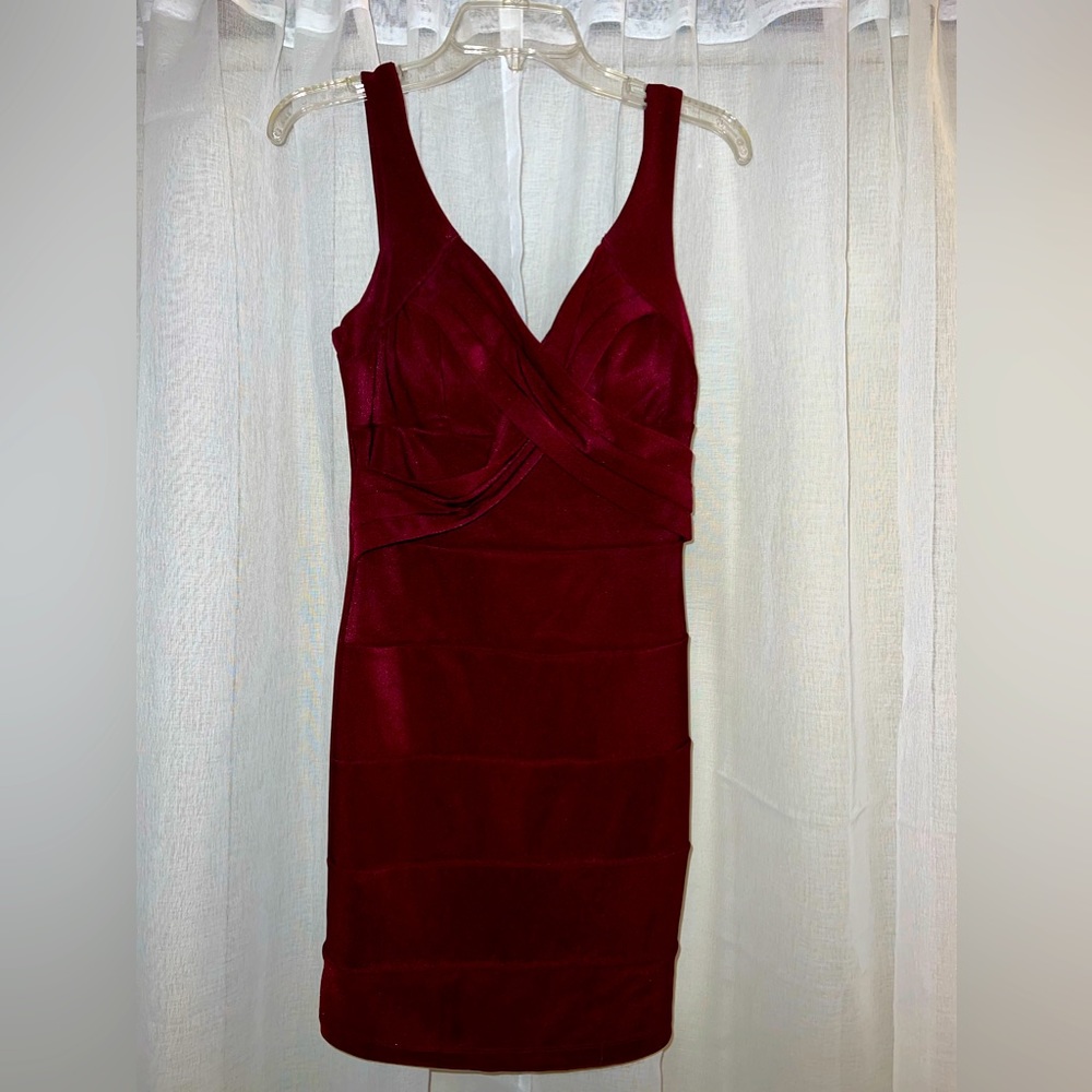 Red Form Fitting Mini Dress